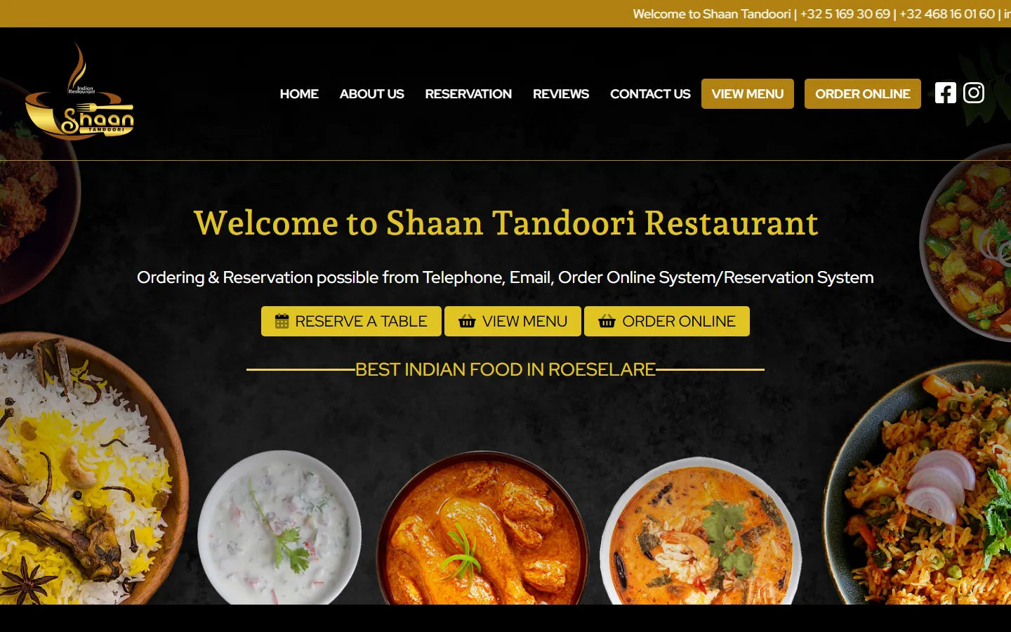 Screenshot of the Shaant Andoori website